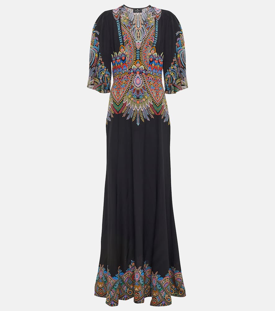Etro Printed silk maxi dress