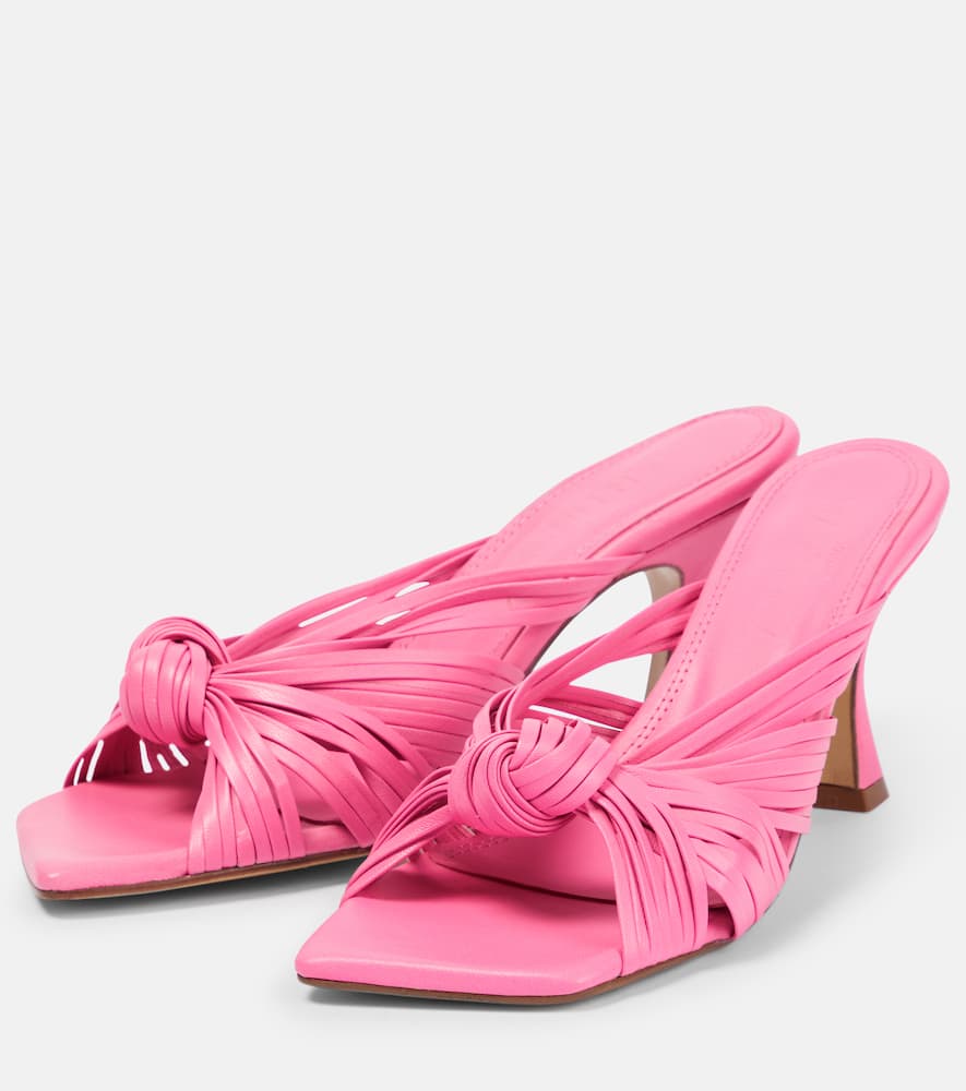 Shop Souliers Martinez Alcala Leather Mules In Bublegum Pink