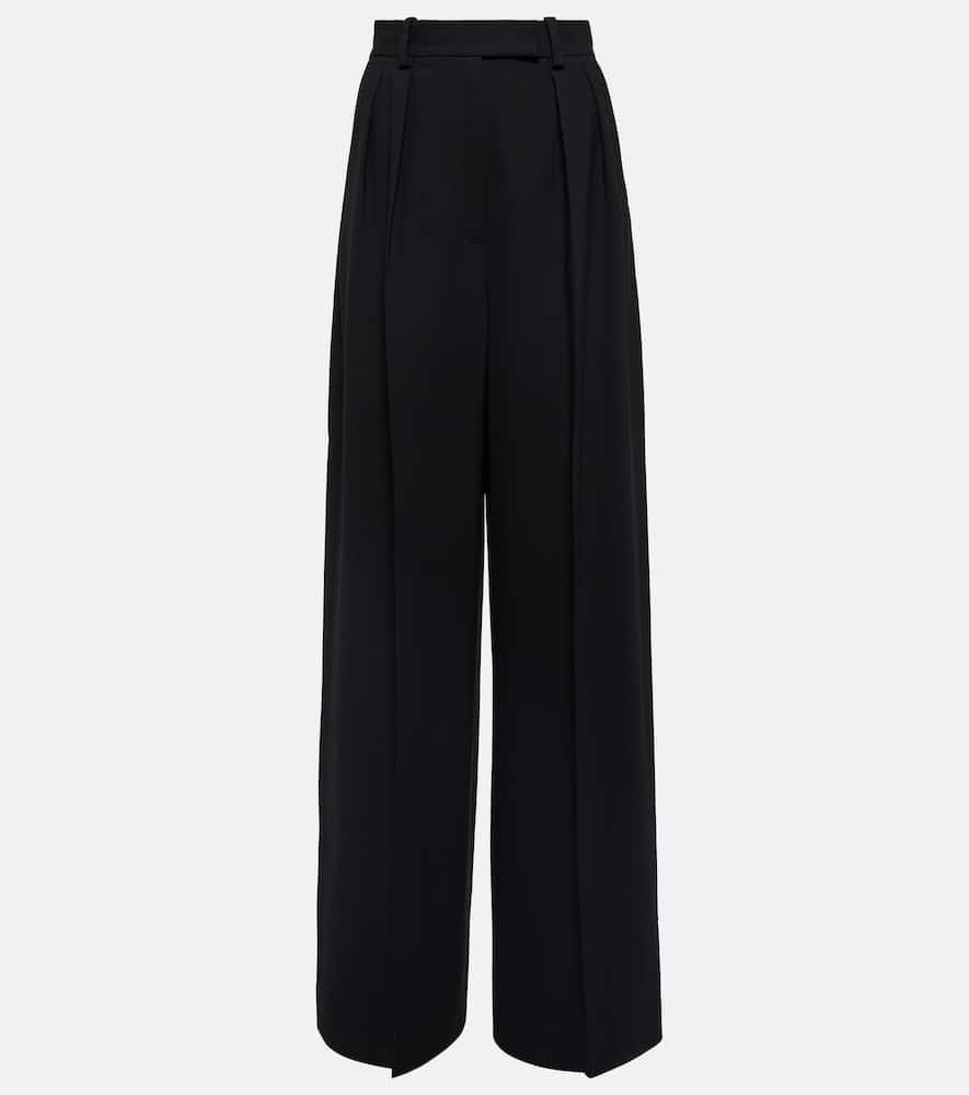 Shop Khaite Teyana High-rise Wide-leg Pants In Black