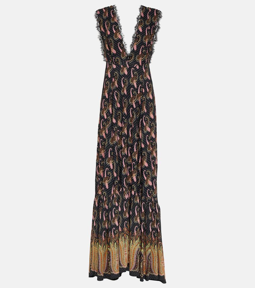 Etro Paisley lace-trimmed gown
