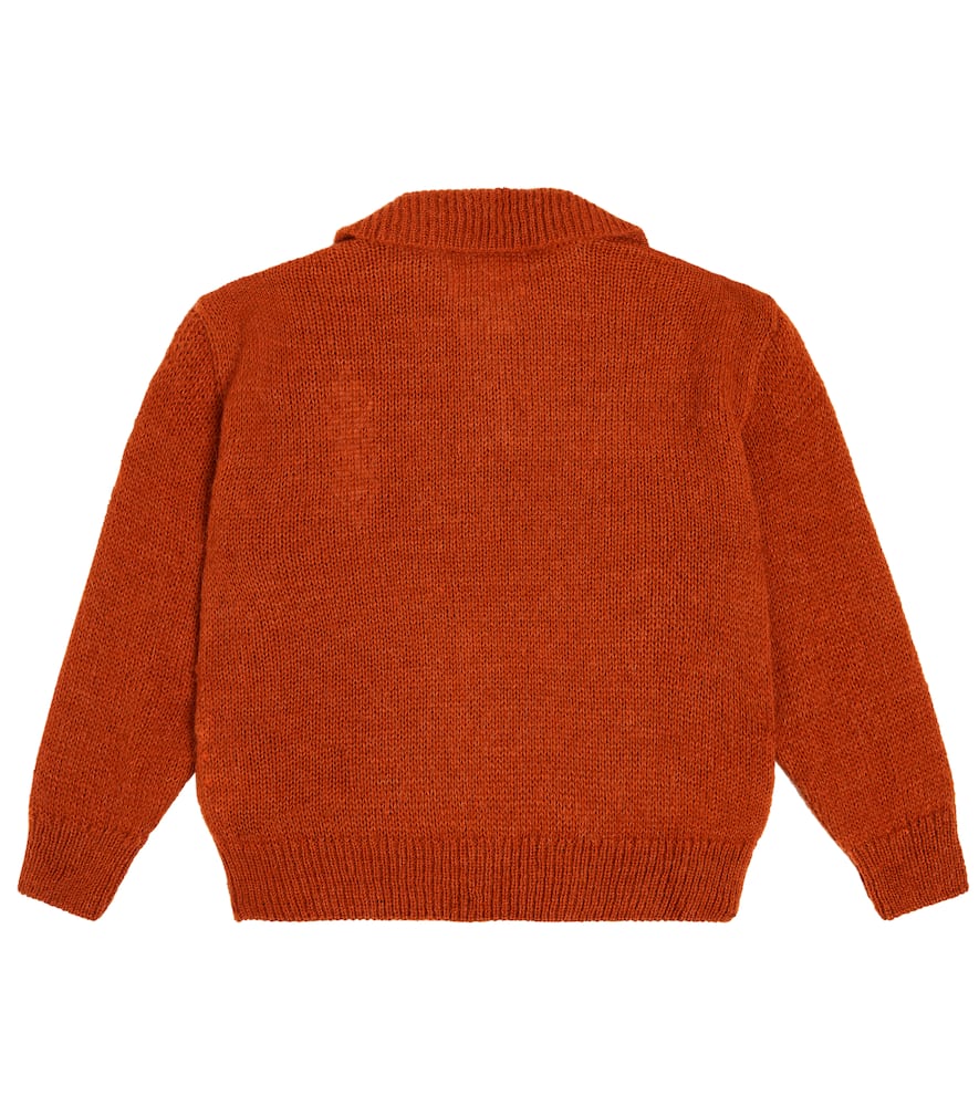 The Animals Observatory Raven Embroidered Sweater In Orange