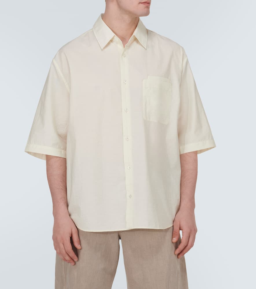 Shop Lemaire Oversized Cotton-blend Shirt In Yellow