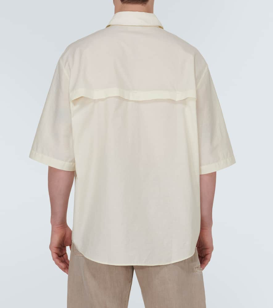 Shop Lemaire Oversized Cotton-blend Shirt In Yellow