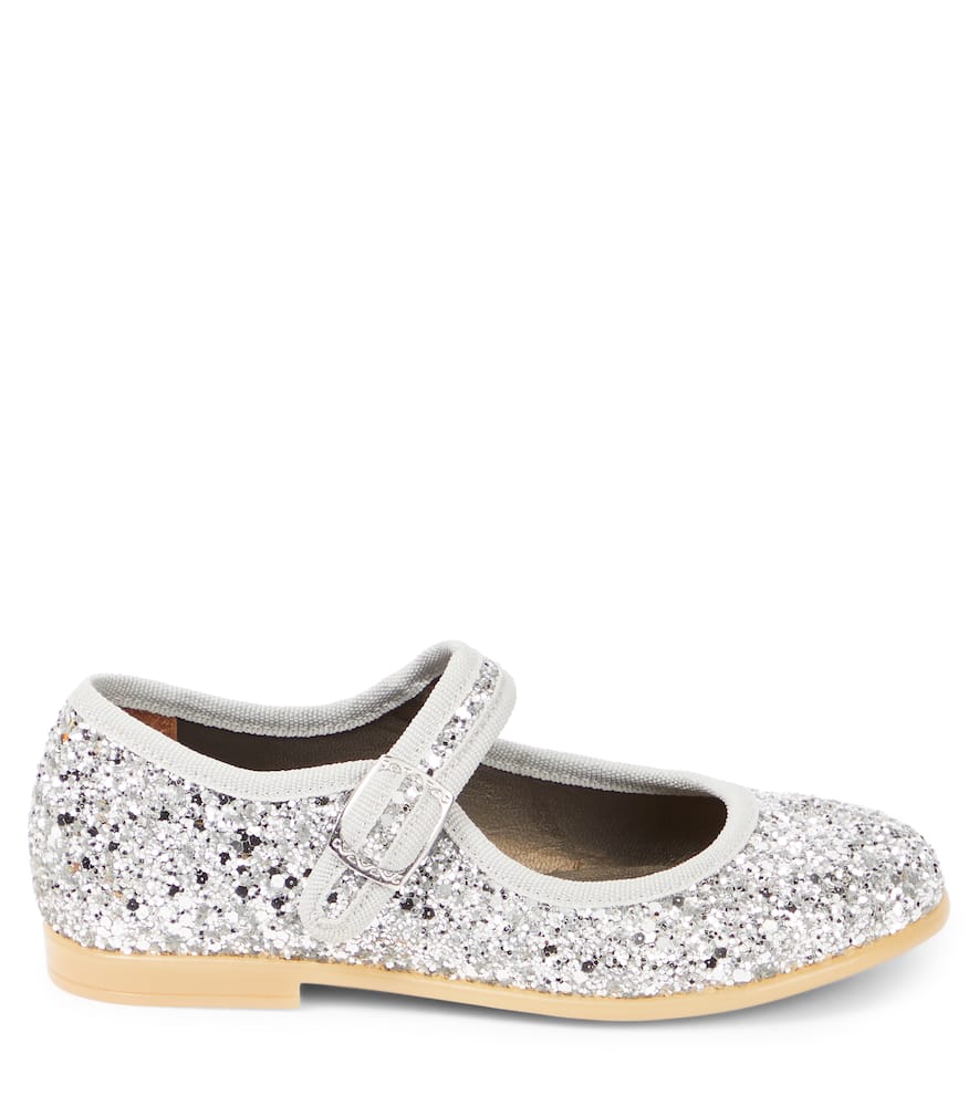 Shop Pèpè Galassia Glitter Ballet Flats In Silver