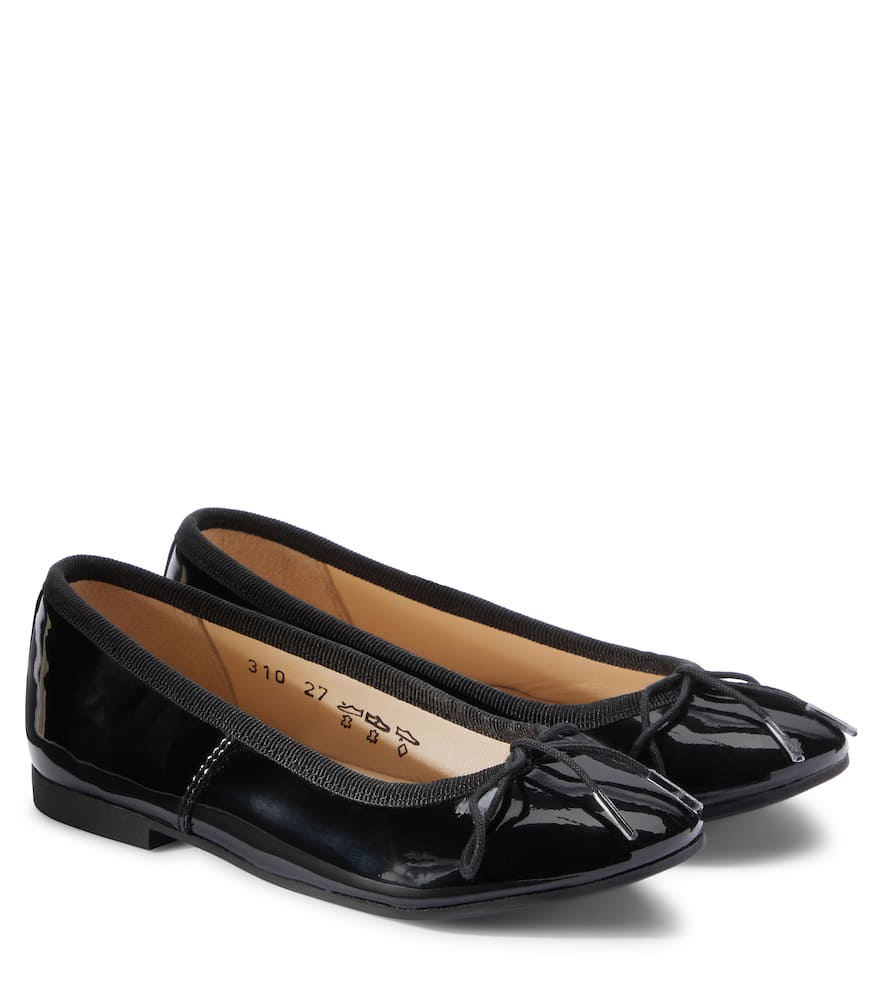 Pom D'api Dory Patent Leather Ballet Flats In Black