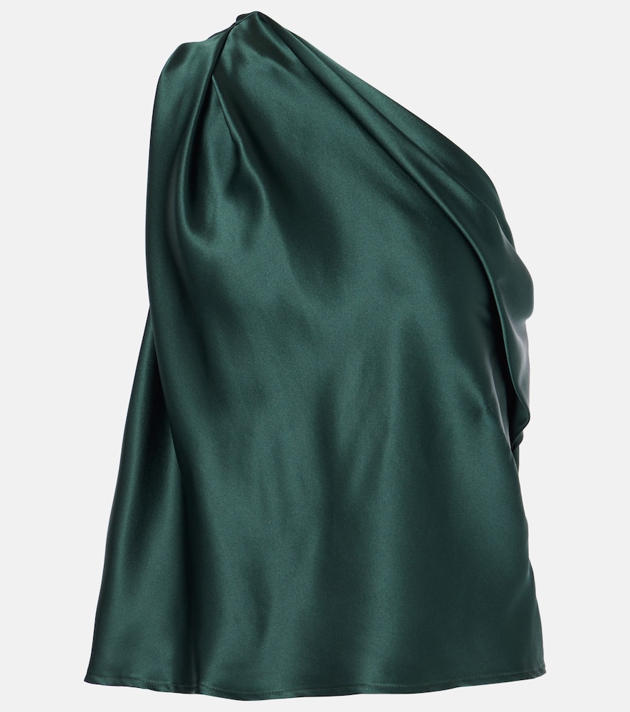 Silk one-shoulder top