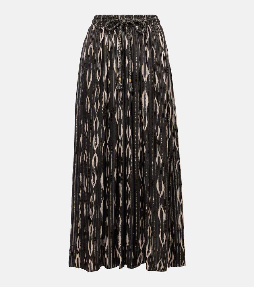 Isabel Marant Samila pleated printed midi skirt