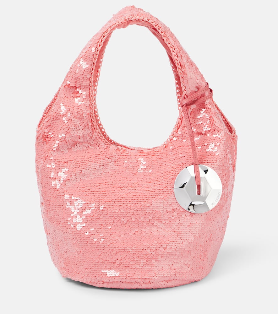 Jw Anderson Pink Sequin Shopper Mini Top Handle Bag