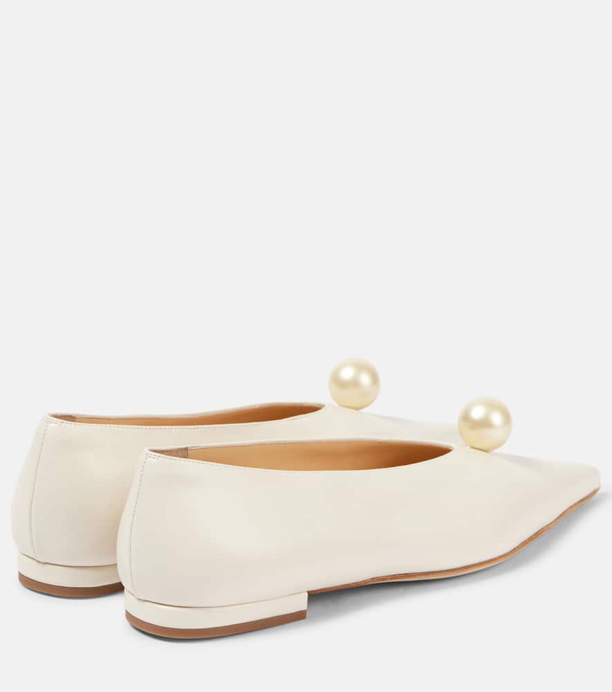 Magda Butrym Leather Ballet Flats In Cream