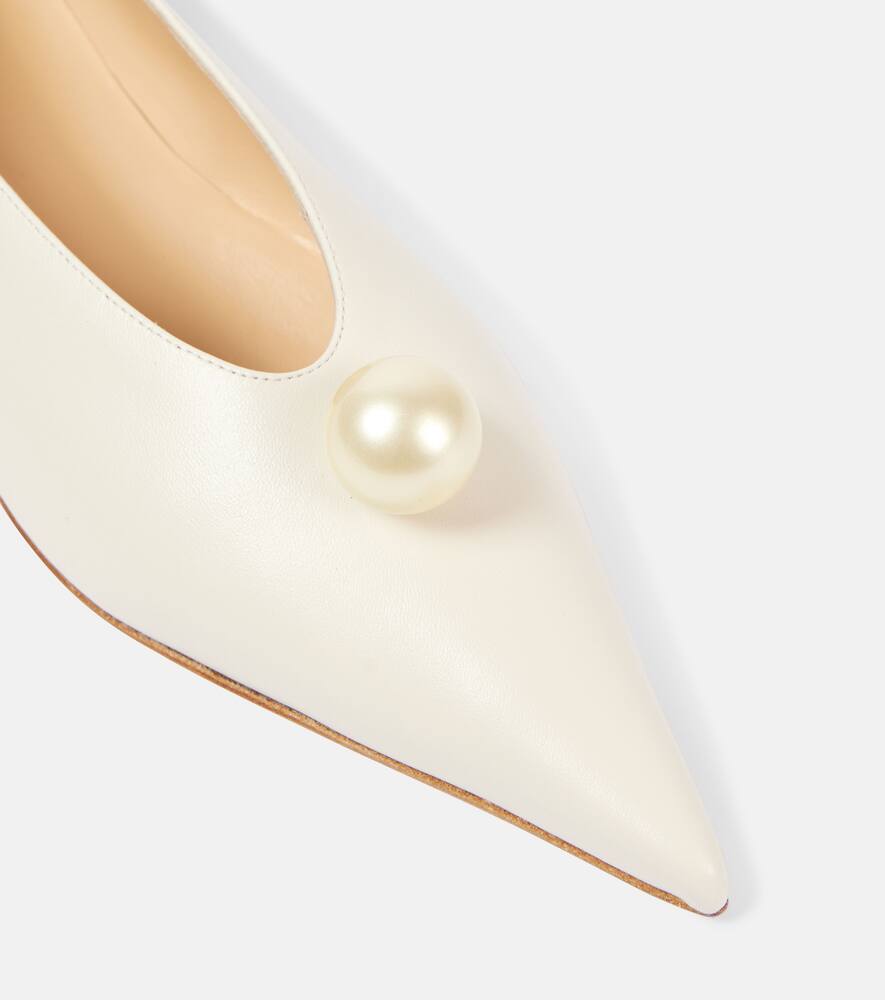 Magda Butrym Leather Ballet Flats In Cream