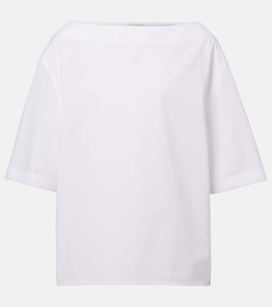 Oversized cotton poplin top