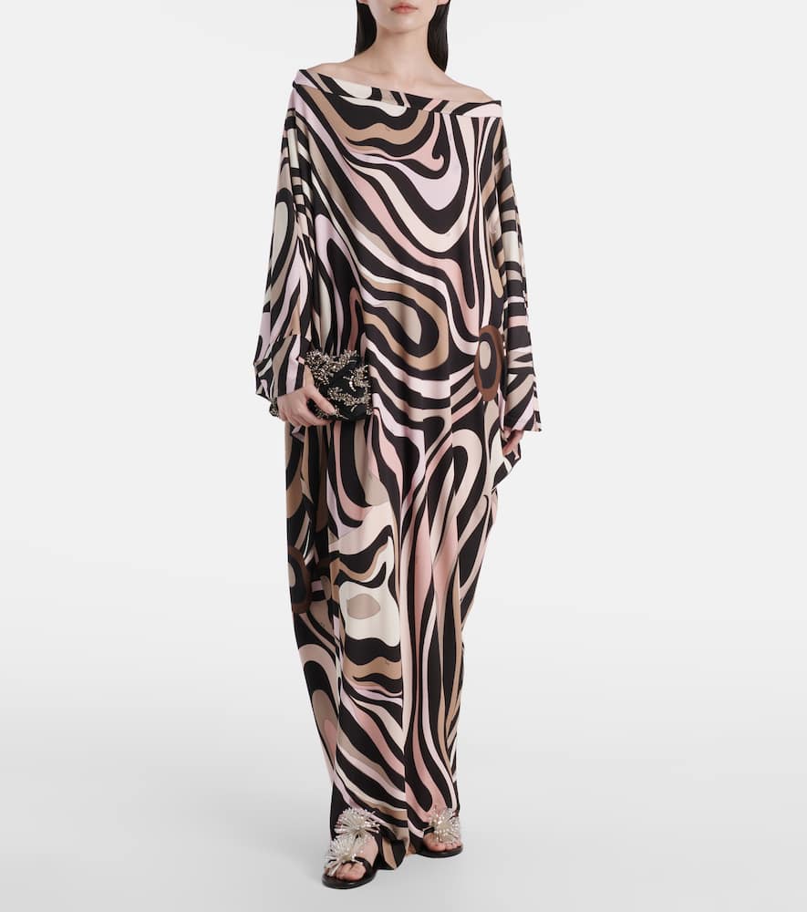 Pucci Marmo Printed Off-shoulder Beach Cover-up