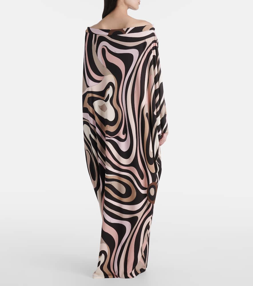 Pucci Marmo Printed Off-shoulder Beach Cover-up