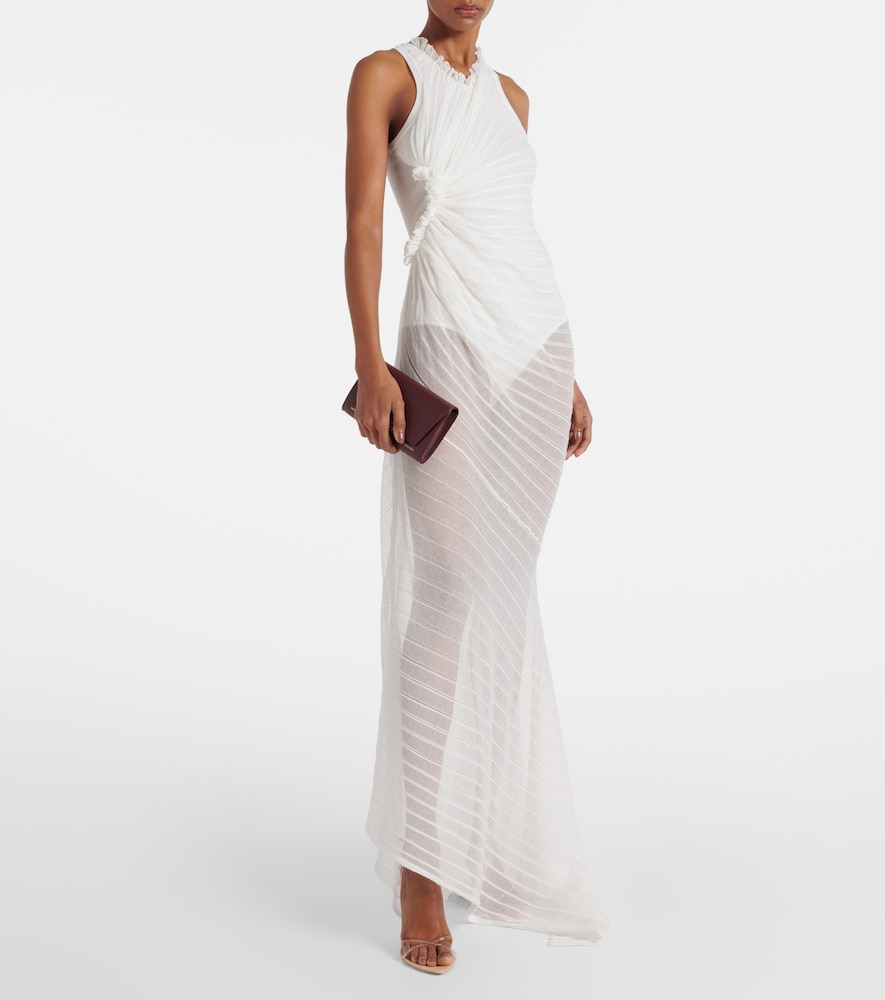 Victoria Beckham Gathered cotton-blend maxi dress
