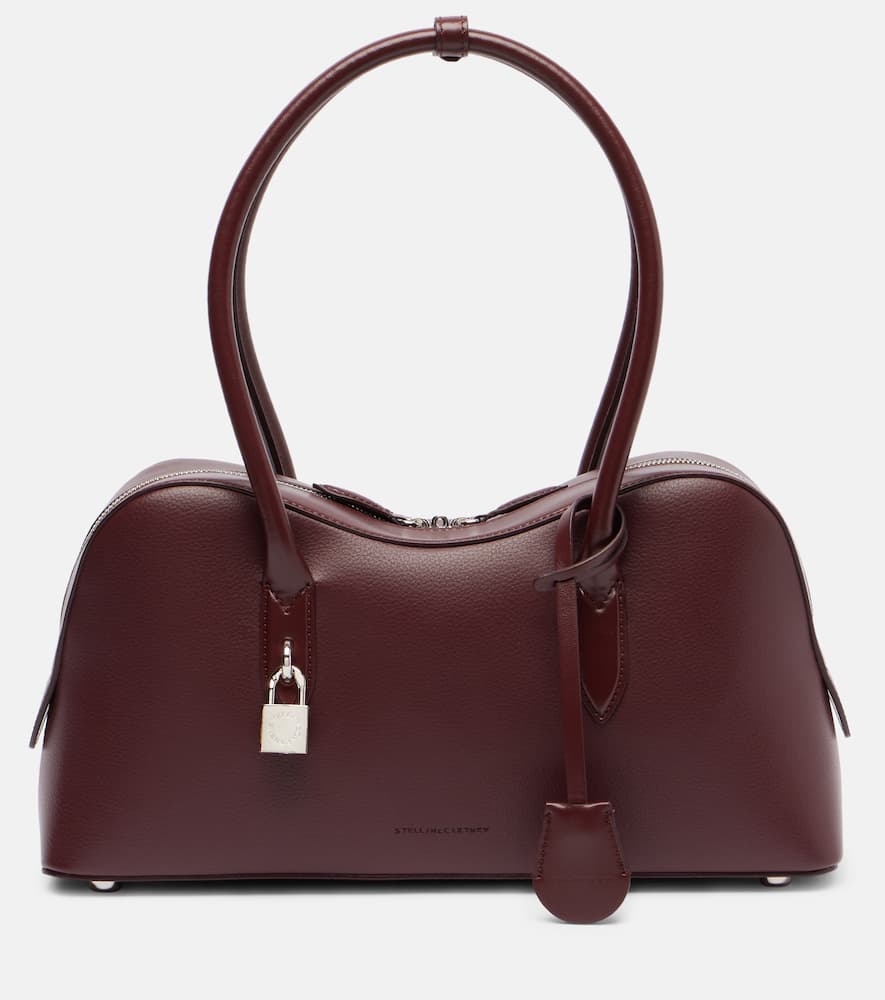 Stella Mccartney Ryder Bordeaux Handbag With Two Top Handles And Front Padlock Detail With Logo In Ecoleather Woman In Burgundy