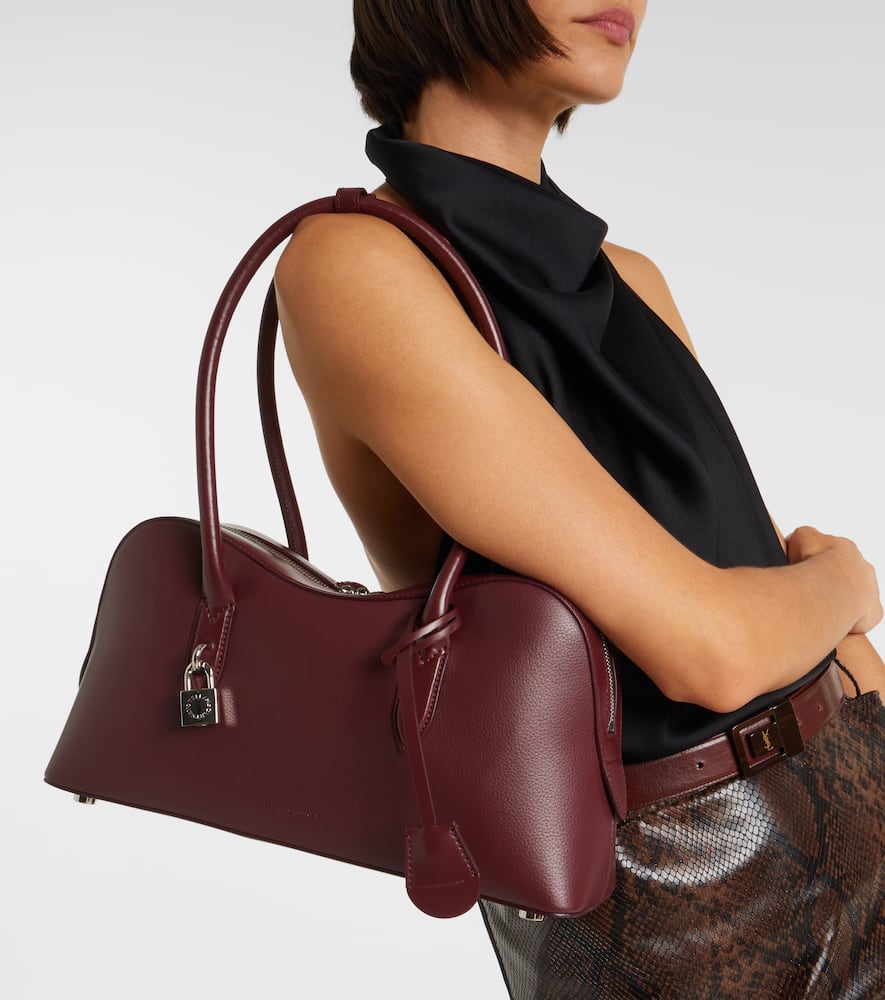 Stella Mccartney Ryder Bordeaux Handbag With Two Top Handles And Front Padlock Detail With Logo In Ecoleather Woman In Burgundy
