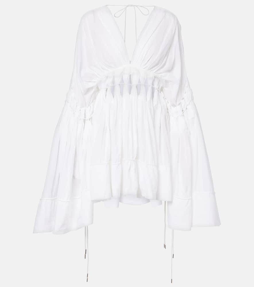 Sirocco sheer cotton-blend minidress