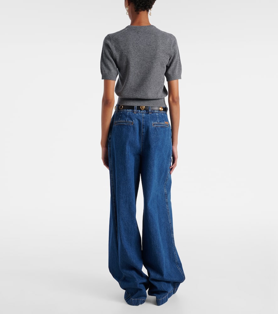 Dolce & Gabbana Short-sleeve Cashmere Sweater In Gray