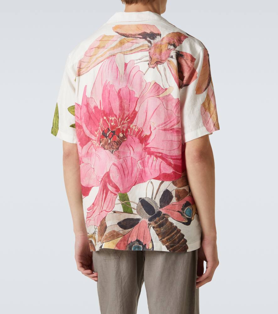 Orlebar Brown Mens Pink Lemonade Maitan Paeonia-print Linen Shirt