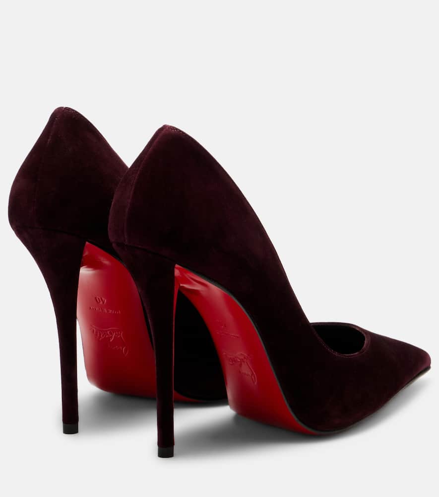 Christian Louboutin Miss Z 100 Suede Pumps In Burgundy