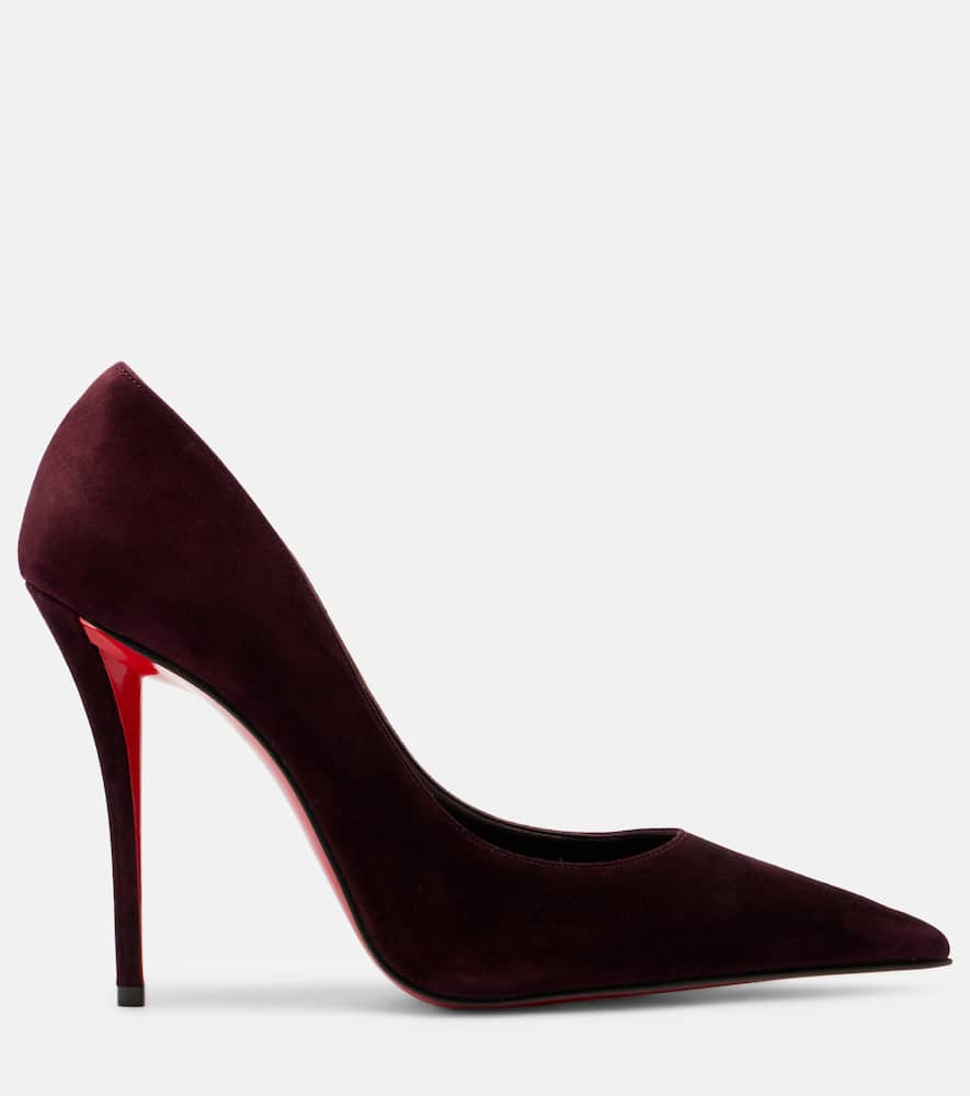 Christian Louboutin Miss Z 100 Suede Pumps In Burgundy