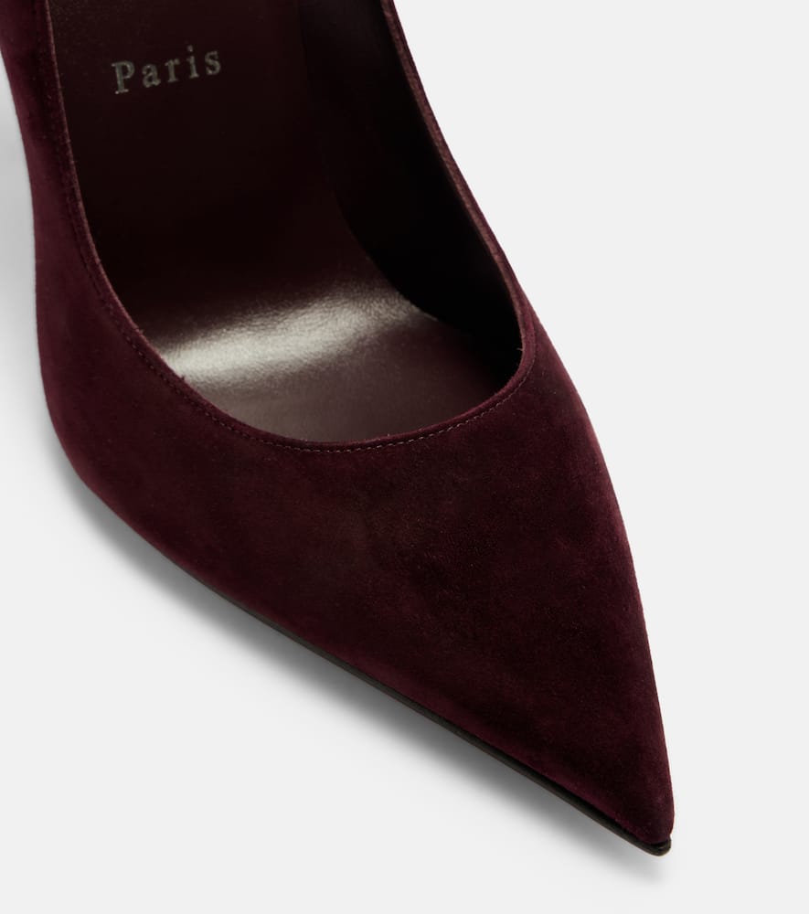 Christian Louboutin Miss Z 100 Suede Pumps In Burgundy