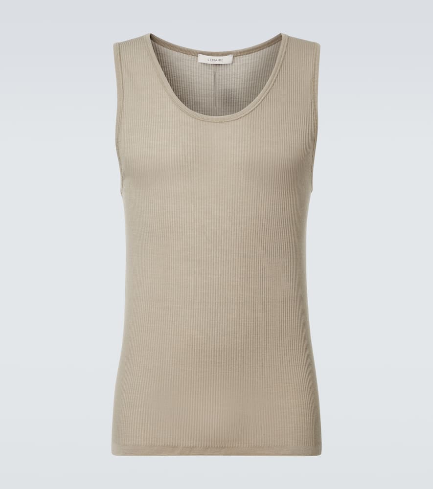 Lemaire Ribbed-knit Wool Tank Top In Green