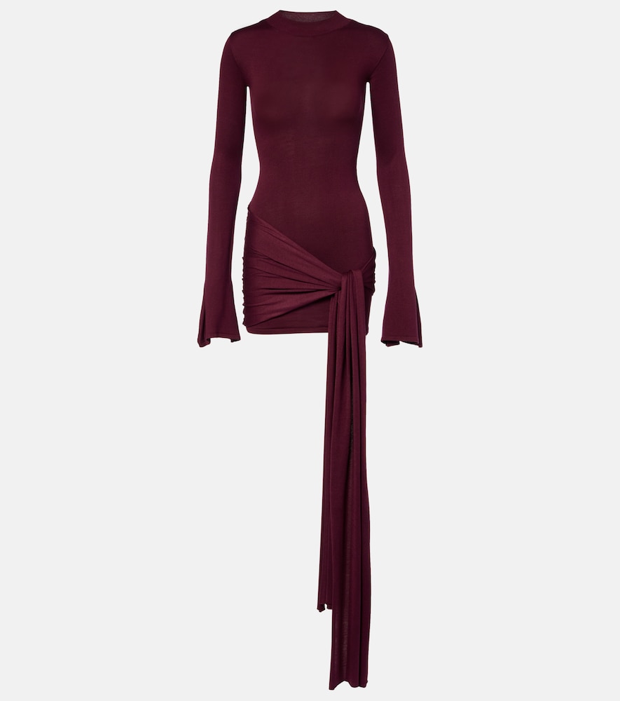 Aya Muse Draped silk-blend jersey minidress