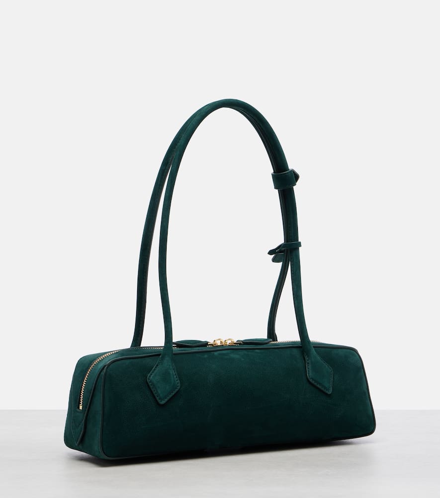 Alaïa Le Teckel Medium Suede Shoulder Bag In Green