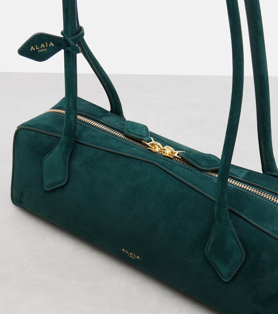 Alaïa Le Teckel Medium Suede Shoulder Bag In Green