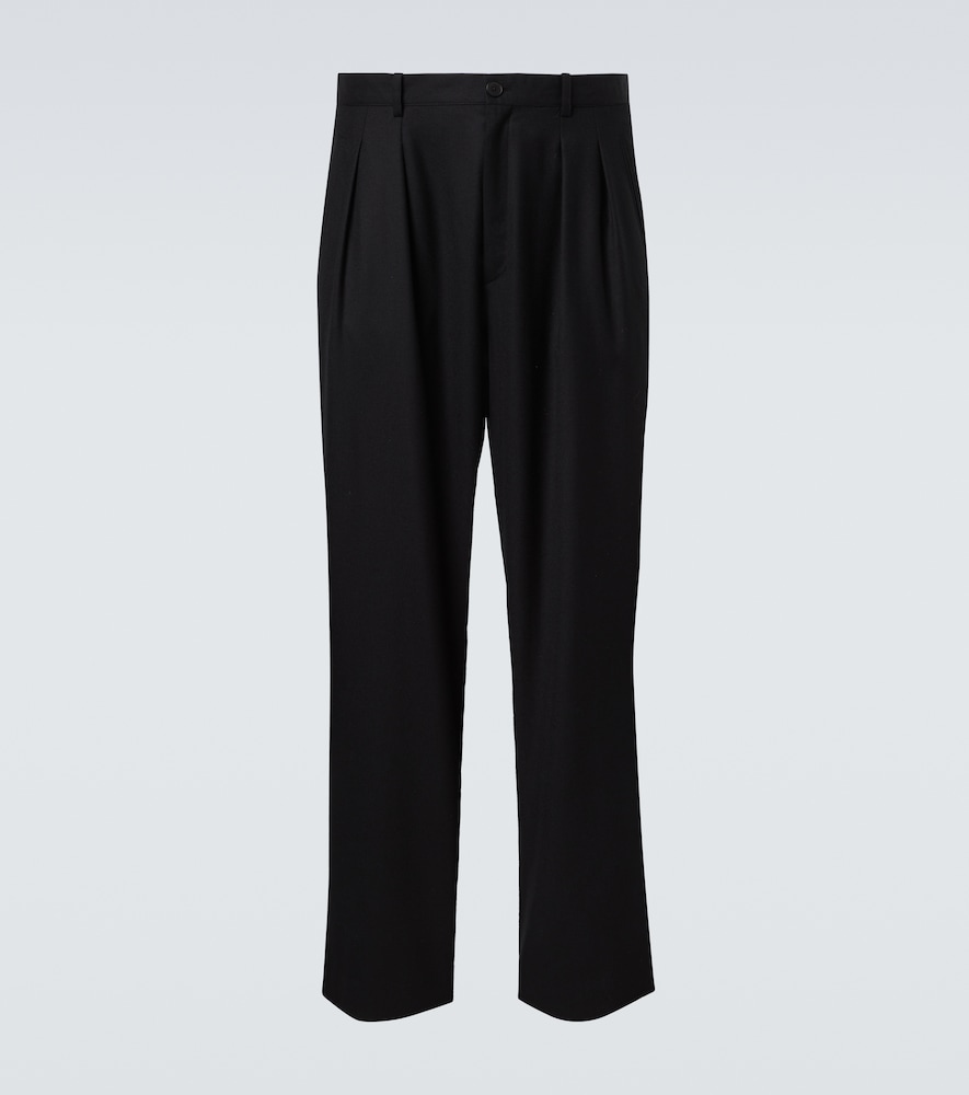 The Row Corley virgin wool flannel wide-leg pants