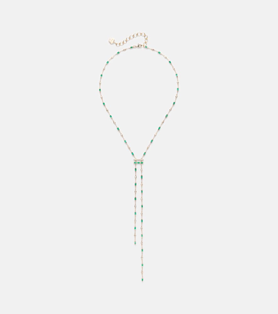 Shay Jewelry 18kt Gold Necklace With Emeralds And Diamonds In Multi