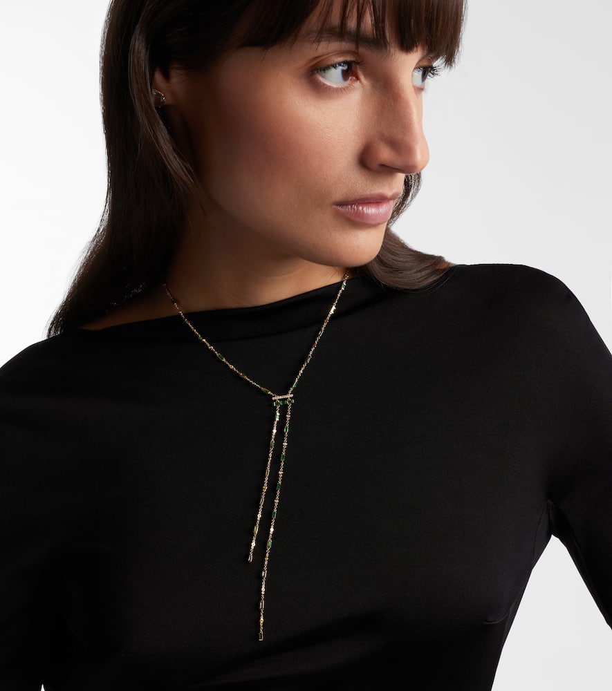 Shay Jewelry 18kt Gold Necklace With Emeralds And Diamonds In Multi