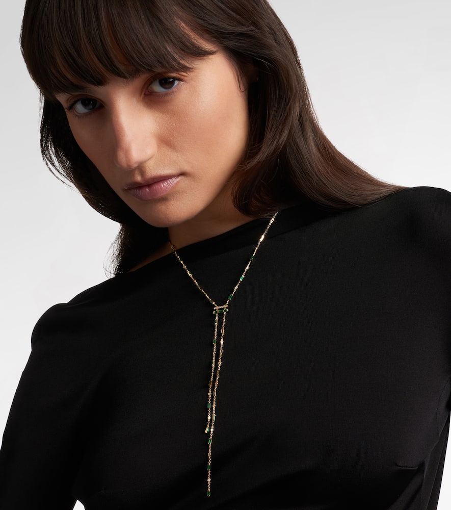 Shay Jewelry 18kt Gold Necklace With Emeralds And Diamonds In Multi