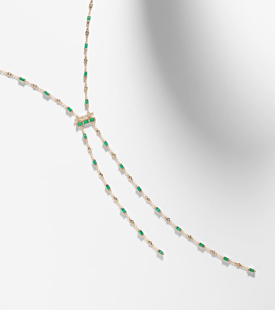 Shay Jewelry 18kt Gold Necklace With Emeralds And Diamonds In Multi