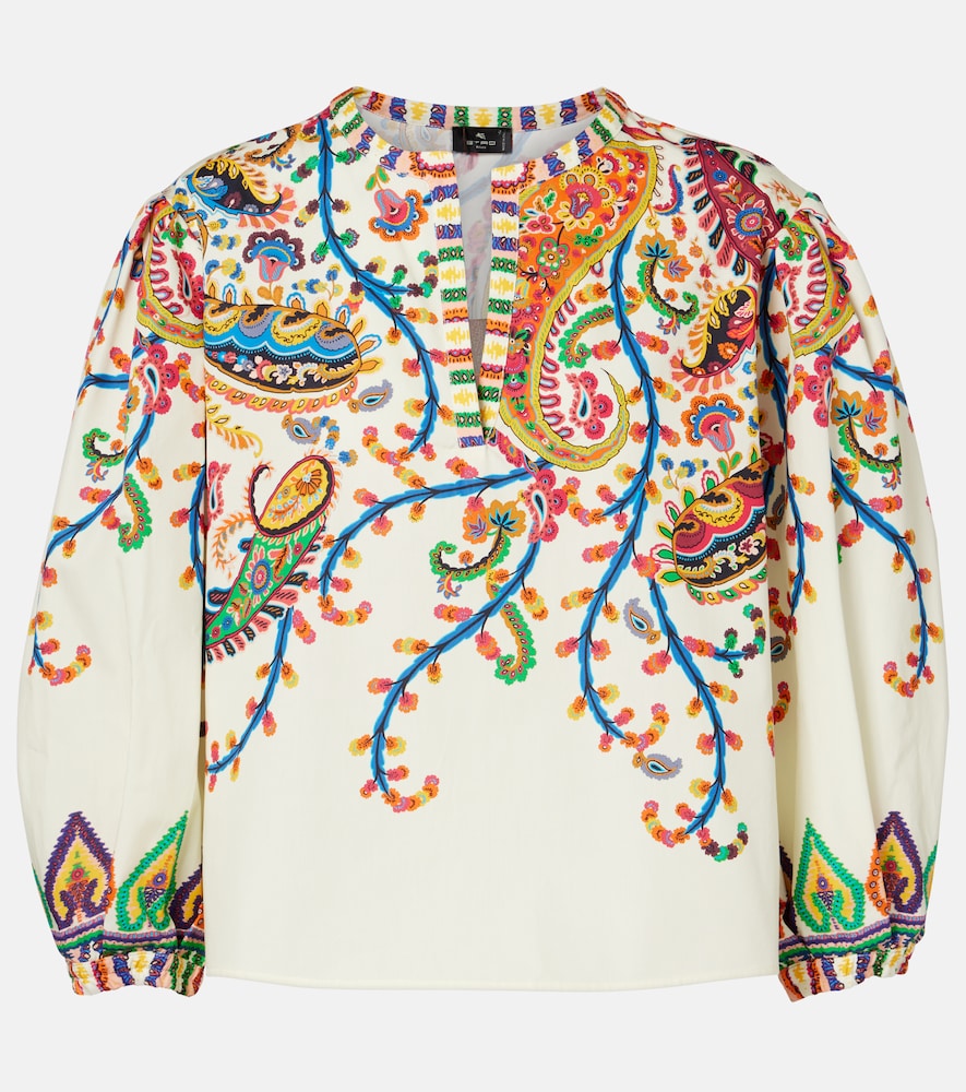 Etro Women's White Paisley Printed Cotton Top UK Size 14 - Mytheresa
