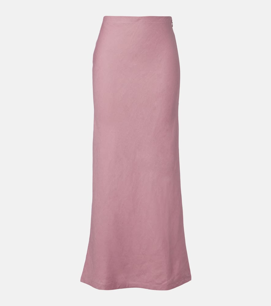 Faithfull Elise Linen Maxi Skirt In Pink