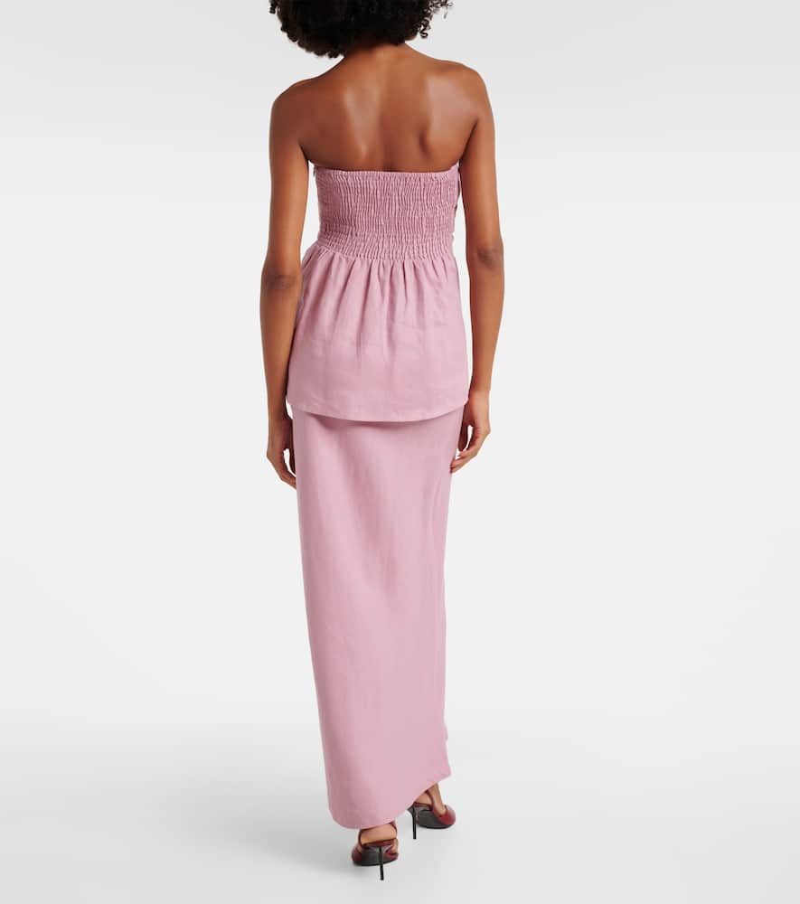 Faithfull Elise Linen Maxi Skirt In Pink