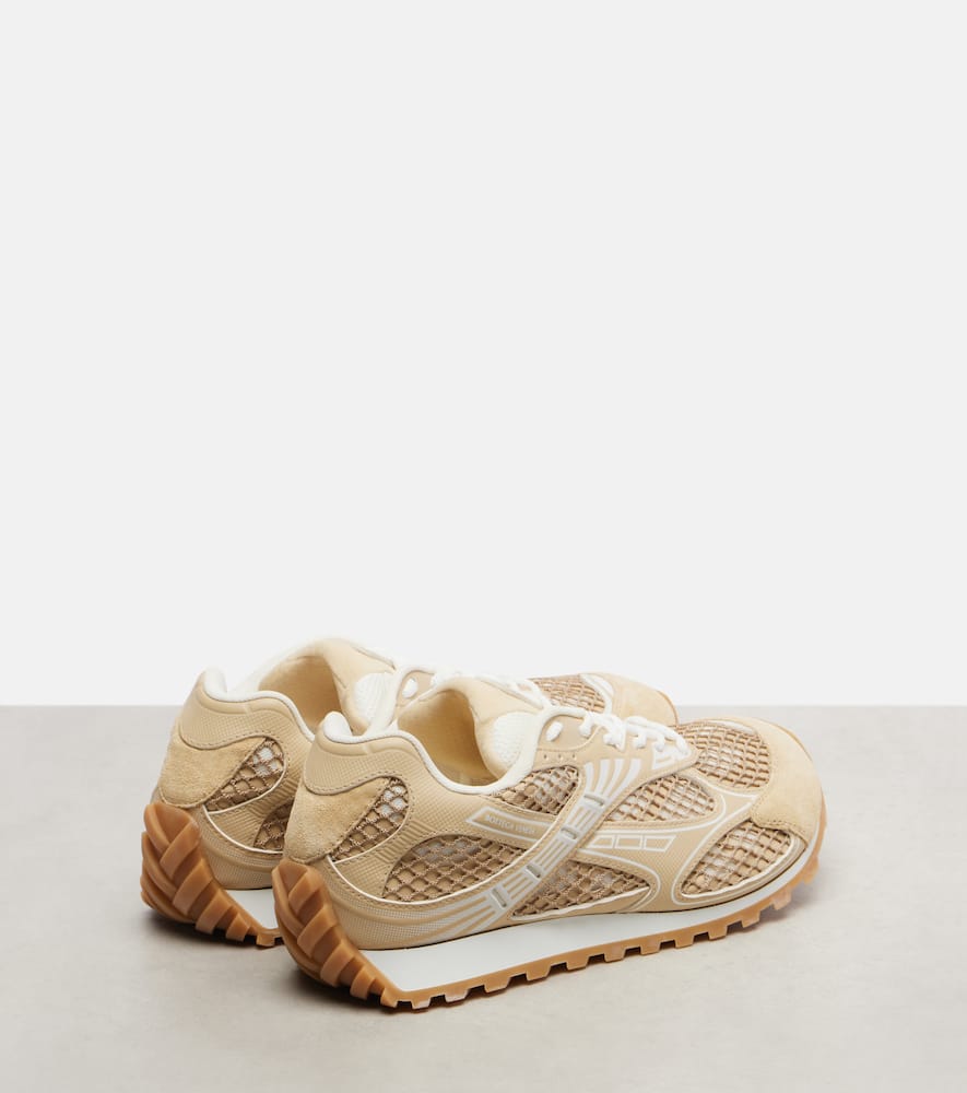 Bottega Veneta Orbit Sneakers Low Top Mesh Panels Rubber Sole In Neutral