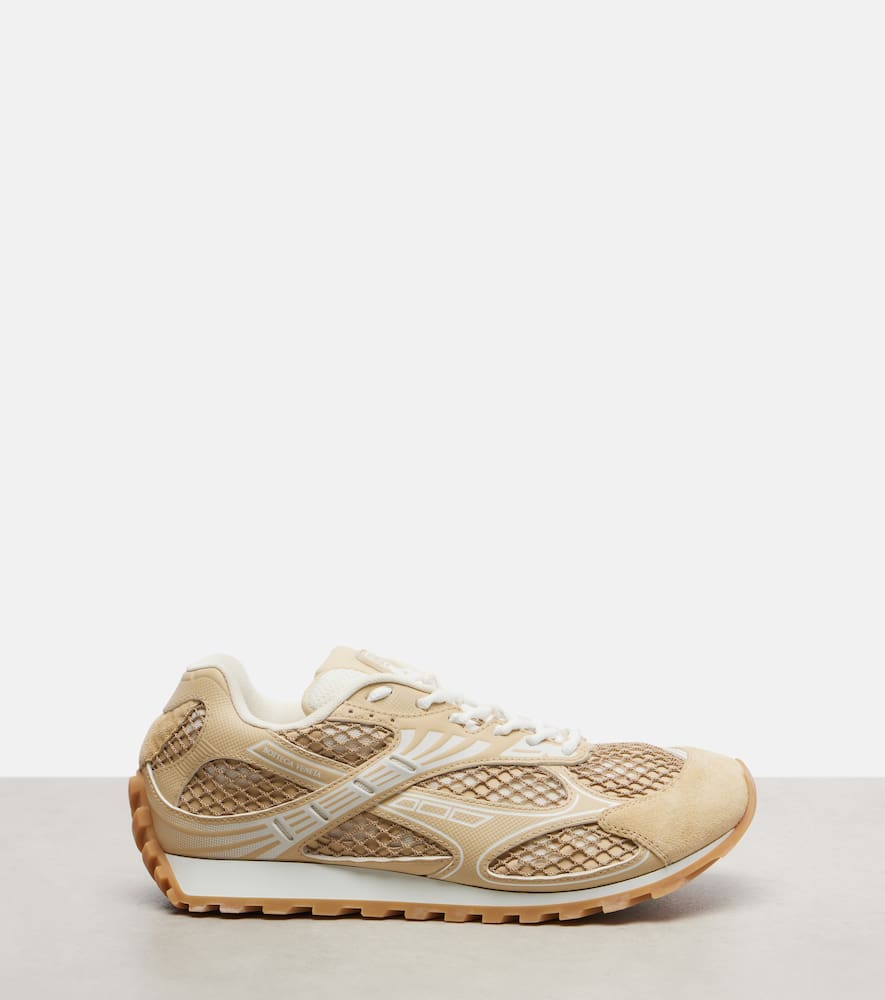 Bottega Veneta Orbit Sneakers Low Top Mesh Panels Rubber Sole In Neutral