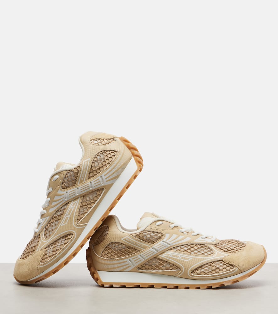 Bottega Veneta Orbit Sneakers Low Top Mesh Panels Rubber Sole In Neutral