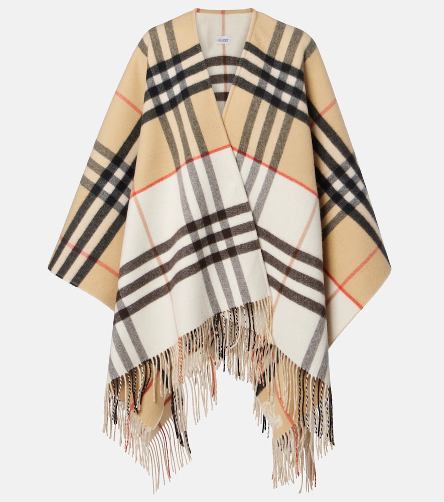 Burberry Check cashmere and wool shawl
