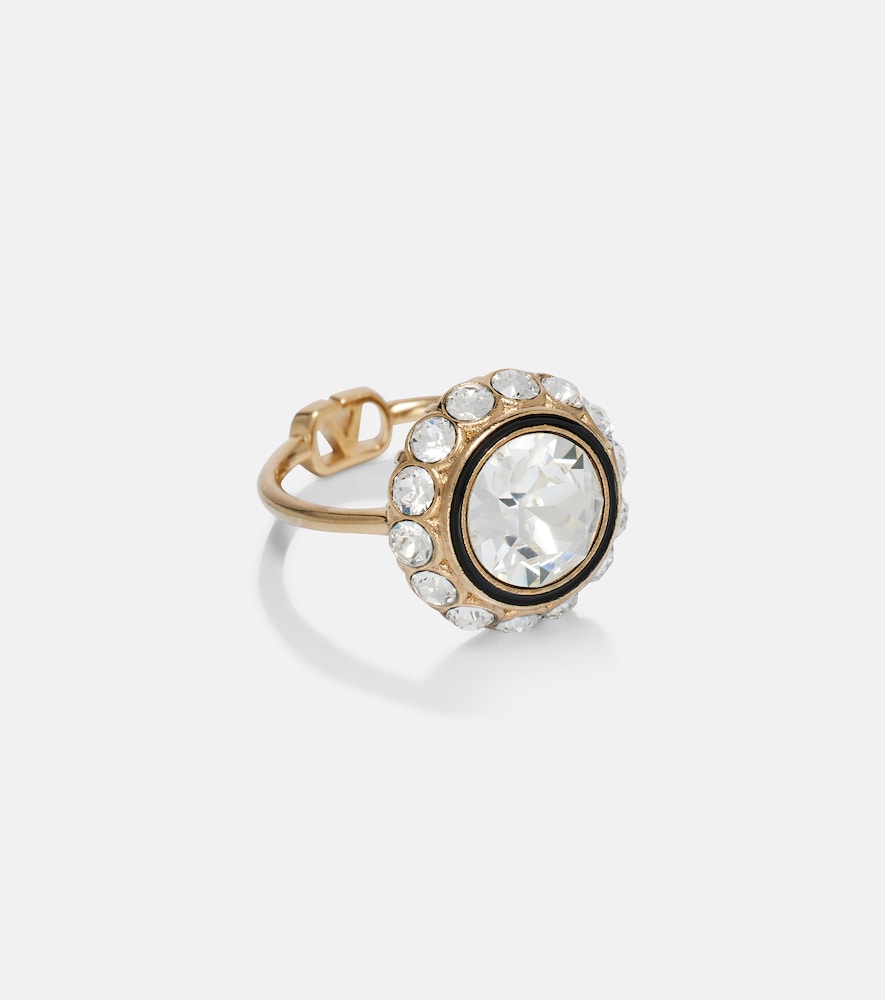  Valentino Valentino Ring Vlogo Aus Emaille Mit Kristallen 
