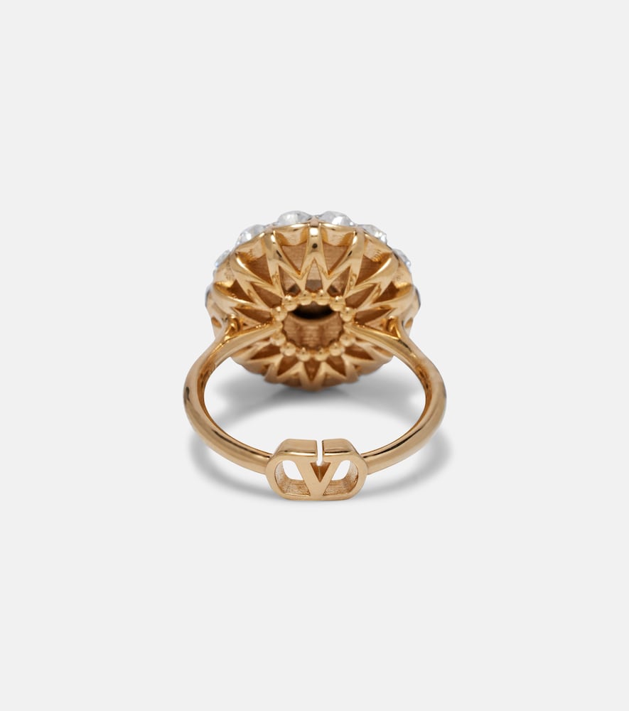  Valentino Valentino Ring Vlogo Aus Emaille Mit Kristallen 