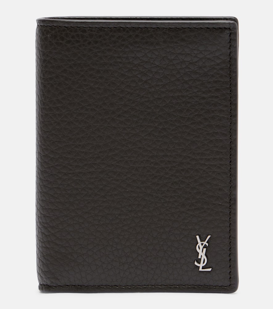 Saint Laurent Cassandre Leather Wallet In Brown
