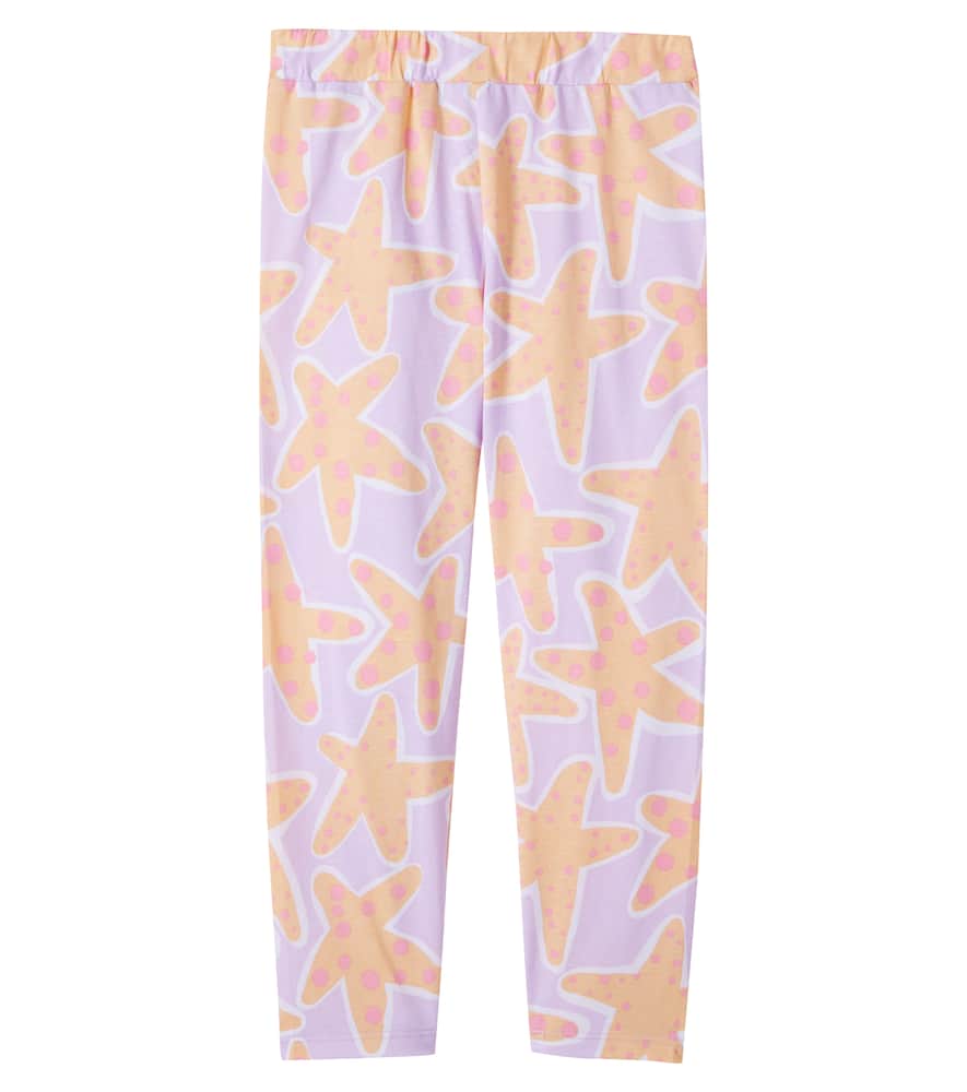 Leggings in jersey di cotone con stampa
