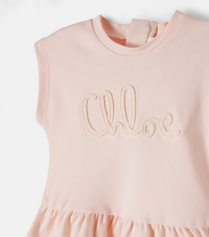  Chloe Kids Chloé Kids Besticktes Kleid Aus Baumwoll-jersey 