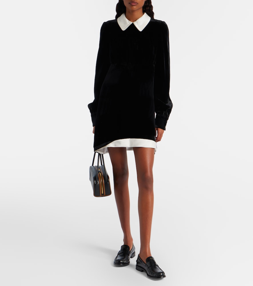  Prada Prada Asymmetric Velvet Minidress 