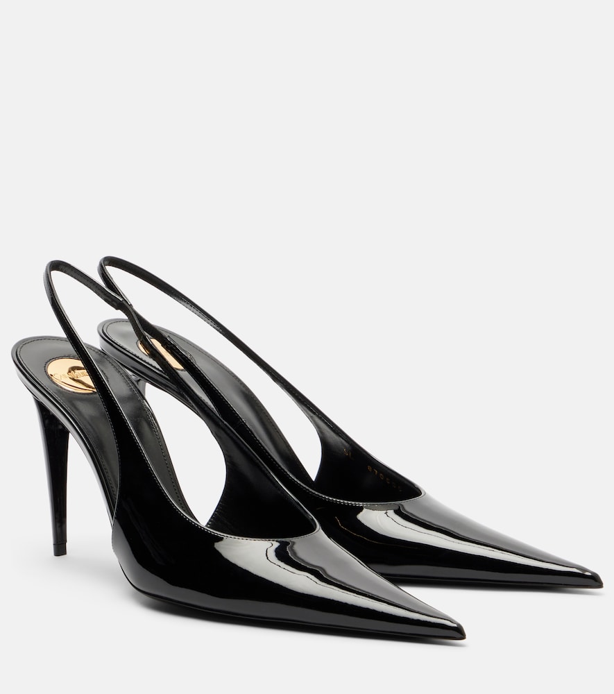 Saint Laurent Guermantes 95 patent leather slingback pumps