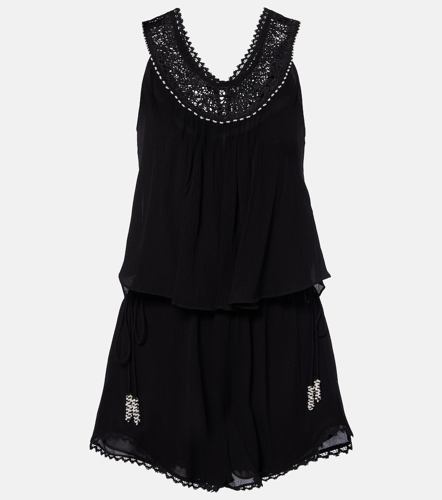 Verzierter Playsuit Nilany aus Seide